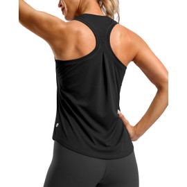 G Gradual Women's Workout Tank Tops Racerback Athletic Yoga Tops Loose Fit Sleeveless Running Gym Sports Shirts for Women(Black,L)