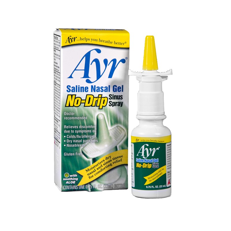 Ayr Saline Nasal Gel No-Drip Sinus Spray,0.75 Fl Oz (Pack