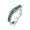 ATUP May Birthstone Rings for Women, 925 Sterling Silver Emerald