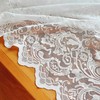 QSLKI Lace Tablecloth, Floral Tablecloth White Rectangle Tablecloth with Elegant