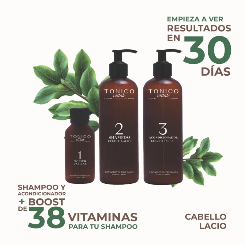 Vittale Kit 3 Pasos Crecimiento Reparador Cabello Lacio