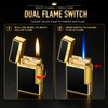 Refillable Butane Lighter, Dual Flame with Soft Flame & Jet