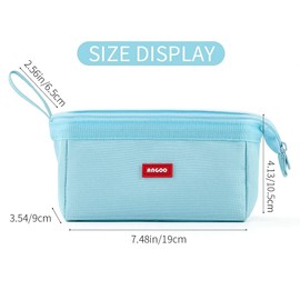 CICIMELON Pencil Case Large Capacity Pencil Pouch Pen Bag for School Teen Girl Boy Men Women (Blue)