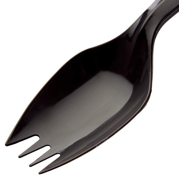 BPA-Free Black Disposable Sporks 250 Pk. Recyclable, Eco-Friendly and Kid-Safe 2-in-1 Utensils Built Strong to Last Large Meals. Great for School Lunch, Picnics or Restaurant and Party Supply (250)