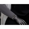 COOLSTEELANDBEYOND Men's Stainless Steel Lion Head Bracelet with Skull, Heavy