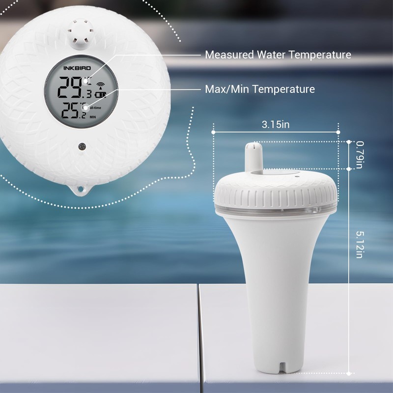 Inkbird IBS-P01R Wireless Pool Thermometer, Floating Thermometer (Sender)
