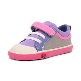 See Kai Run Kristin - Fan Favorite Sneakers for Little Girls, Gray/Multi, Toddler 10