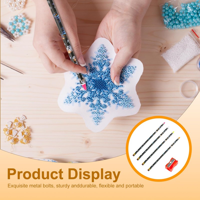 4 Stück Diamant Painting Wachsstifte, Point Diamond Drill Pen, Kein