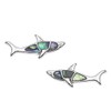 Liavy's Great White Shark Fashionable Earrings - Abalone Paua Shell