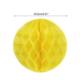 MECCANIXITY Paper Pom-Poms Flower Balls 6 Inch Paper Tissue Flower Balls for Party Flower Decoration Wedding Birthday Home Decoration Pack of 6,Yellow