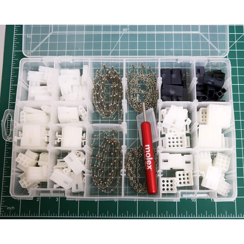 287pcs Molex 2-15 Pin 14A Connector Kit 0.093", Wire Gauge