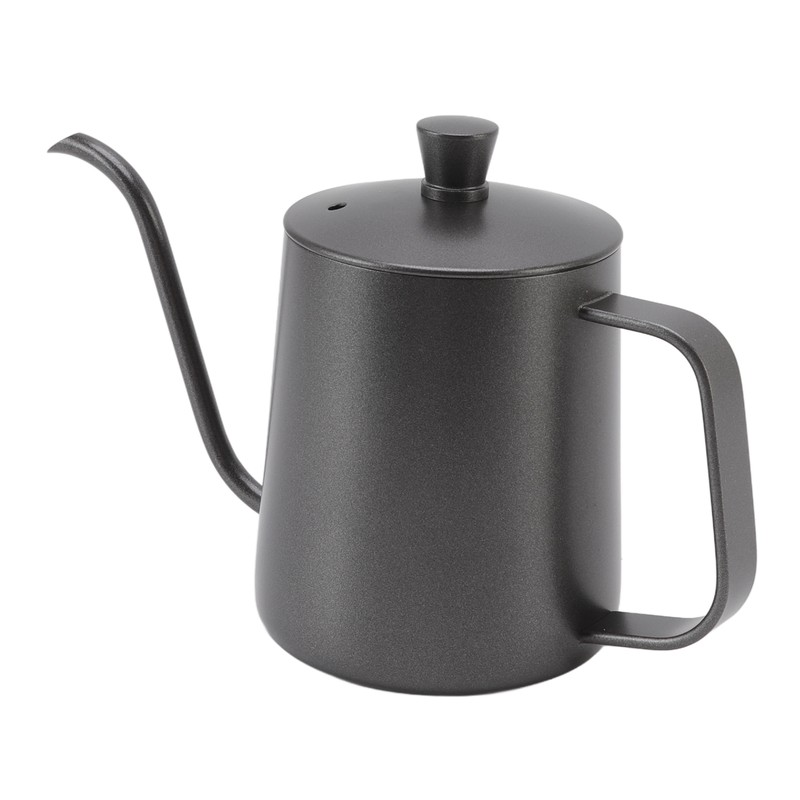 Long Narrow Coffee Kettle Black Stainless Steel Rustproof Small Pour