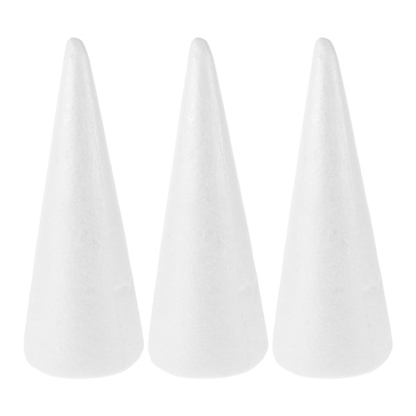 Yardwe White Foam Cone for Crafts:Polystyrene Cone 30cm Styrofoam Christmas