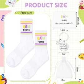 Otuuz Lucky Gift Exam Lucky Charm Set Including Lucky Socks Lucky Charm Key Ring Tree Ready Greeting Cards Organza Bag for 2025 Exam Created Gift