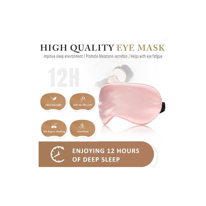 Antifaz para Dormir de 3 Piezas, Mascarilla para dormir, Anti-Luz