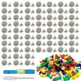 Car Roof Repair Kit, 100 Pieces Headliner Repair Buttons, Rivets, Pins, Screwdriver, Tape Measure (Grey)