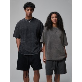 Adenorah Mens T-Shirts Womens Oversized T Shirts Basic Cotton Vintage Plain Tees Short Sleeve Summer Tops Workout, Purple, Small