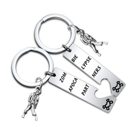 bobauna Zombie Apocalypse Partners Broken Heart Keychain Set Of 2 Gift For Best Friends Couples (Zombie Apocalypse Partners2)