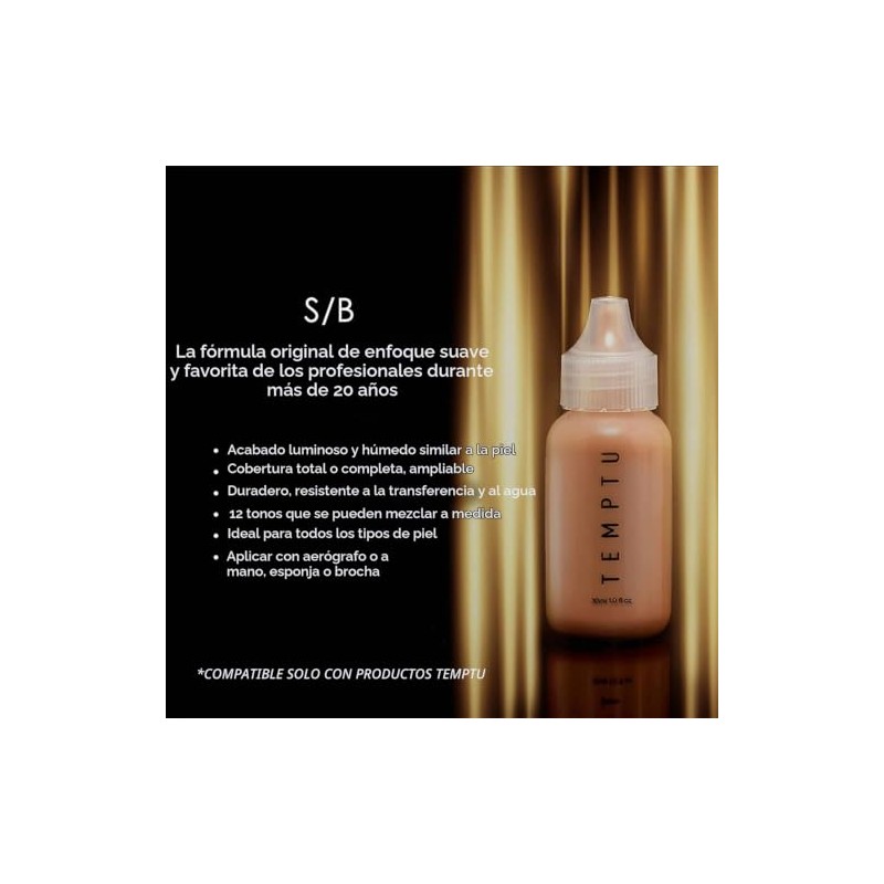 Temptu S/B Base líquida: Base de silicona natural para aplicar