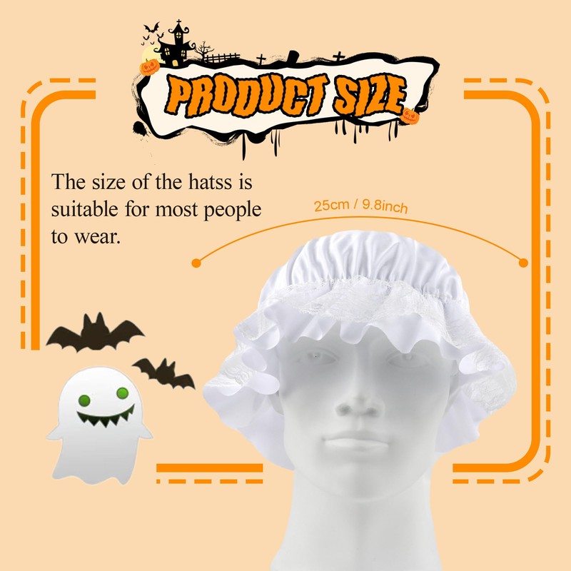 Scotamalone Capss for Women Hatss Halloweens Costume Bonnets Colonialss Accessory