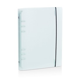 A5 6 Ring Binder Cover with Snap Button Closure Loose Leaf Folders Notebook Shell Protector for 6 Hole Planner Pages Refill Insert (Translucent Plastic)