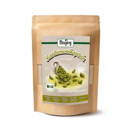 Biojoy Organic cardamom ground (250 g), cardamom capsules green as powder, cardamom powder (Elettaria cardamomum)