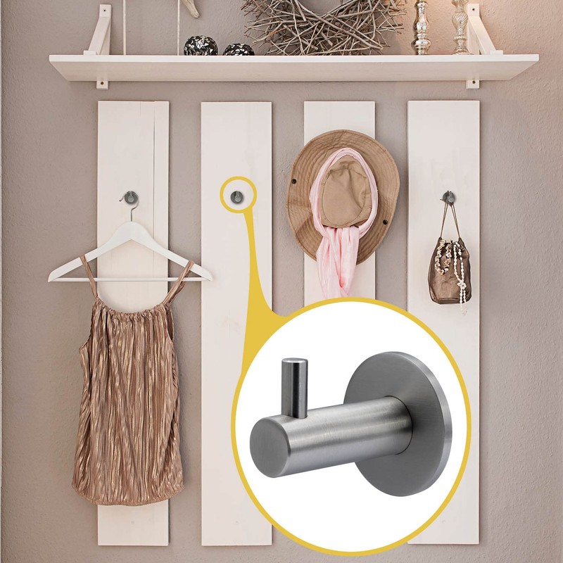 Neuhall 4 x Wall Hooks, Coat Hooks, Wall Towel Hooks,