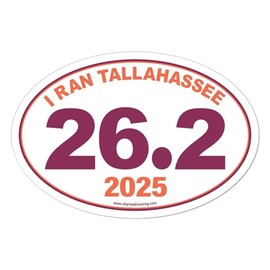 Charmed Running Brand I Ran Tallahassee Marathon 26.2 Car Magnet with Custom Year Option