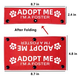 Advivio Adopt Me I'm A Foster Leash Sleeve Wrap, Red Leash Cover for Dog Adoption, Dog Gift for Foster Parents Dog Owner, Dog Rescue Gift