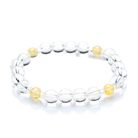 Kyozudou Natural Crystal x Natural Stone Power Stone Bracelet, Stone, Rutilated Quartz