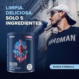 Birdman Falcon Protein Proteína Vegetal en Polvo Solo 5 Ingredientes 23G Proteína Sin Azúcar Añadida Sin Gluten Sin Lácteos Vegano Sabor Fresa 15 Porciones 480G