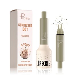 Pudaier Freckle Stamp - Waterproof Faux Freckle Pen, Natural-Looking Lifelike Freckle Makeup, 5-Point Quick Dry Long-Lasting Magic Fake Freckles Marker for Sunkissed Makeup (#2-Wasabi Soda)