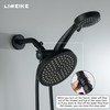 LIWEIKE Matte Black 2 Handle Shower Faucet Set, Wall Mount