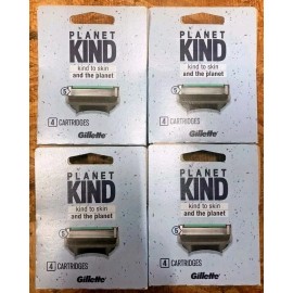 Gillette (4) 4ct Packs Gillette Planet Kind Cartridges 5 Blade Each 16 total carts shave