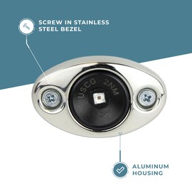 Manufacturers' Select ITC Modular Marine LED Boat Navigation Lights w/Stainless Steel Bezel (Red - Port Side)