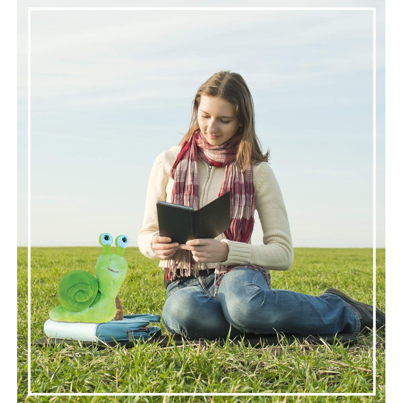 Puzzled Green Snail Plush, 5.5 Inch Collectible Decorative Big Eyes