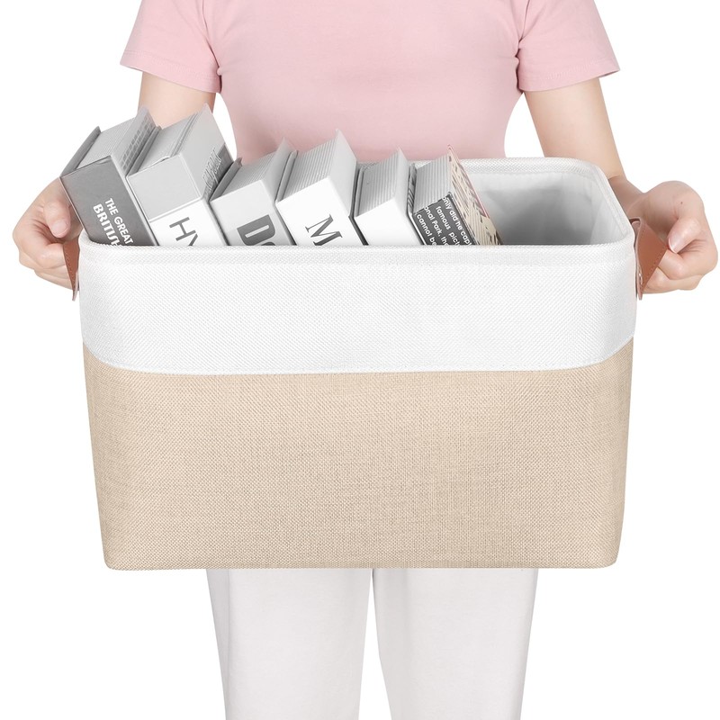 Univivi 15 inch Storage Baskets for Shelves with Handles Hard