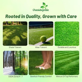 Outsidepride Showtime Perennial Lawn Grass Seed Mix - 5 lbs. Premium Blend of Creeping Red Fescue, Rye Grass & Kentucky Bluegrass Seed for Sports Fields, OptiGrowth Coated for Better Establishment