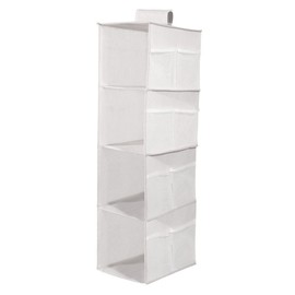 4 Layer Storage Hanging Bag Oxford Cloth Washable Foldable Hanging Closet Organizer for Bras Underwear Socks Grey