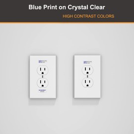 GFCI AFCI Protected Outlet Receptacle Plates Label Sticker Decal No Equipment Ground Blue Print On Clear remarking (96pcs 0.27" x 0.95")