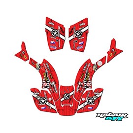 Kalair GFX Graphics Kit for Honda TRX 300 (1993-2006) Predator Series Red 16 Mil - ATV UTV Dirt bike stickers, Quad dirtbike racing decal automotive motocross accessories no-plastics