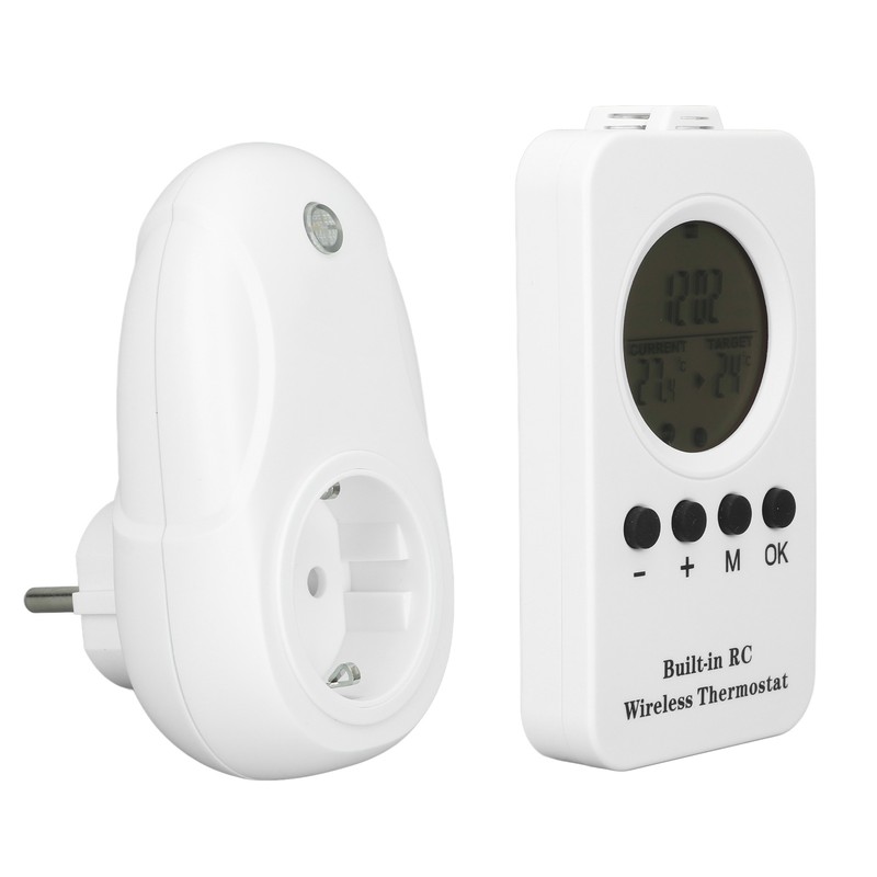 Wireless Plug in Thermostat LCD Remote Control Digital Display Temperature