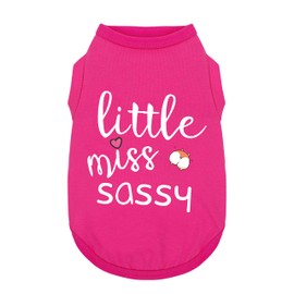 Paiaite Dog Clothes Fashionable Sleeveless Pet Vest: 'Little Miss Sassy' Printed Cotton Dog Shirt, Ideal for Small, Medium, and Large Breeds, Ensuring Comfort and Breathability Rose Red XXL