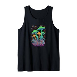 Psychedelic Glowing Mushroom Art | Blacklight Forest Fungi Tank Top