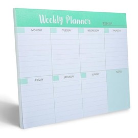 Mynoozi Weekly Planner Pad, B5 Weekly Day Planner, 52 Sheet Weekly Planner, 100gsm Paper, Ideal for To-Do Lists, Work Plans, Student Study Plans