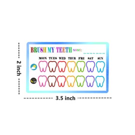 Brush My Teeth Reward Cards,2x3.5 Inch Educational Teeth Brushing Chart Brush Incentives,Teeth Brushing Weekly Tracker Behavior Finish Cards (50 Pcs)