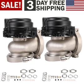 Gearzaar Set of 2 44mm Wastegate External Turbo W/ TIAL V-Band Flange Spring MV-R 14PSI