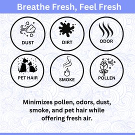 SPACEORGANIZE Ceiling Fan Filters Activated Coconut Shell Carbon Filter,Easy Stick Universal Ceiling Fan Air Filters Unscented, Ceiling Fan Blade Filters Pack (5)