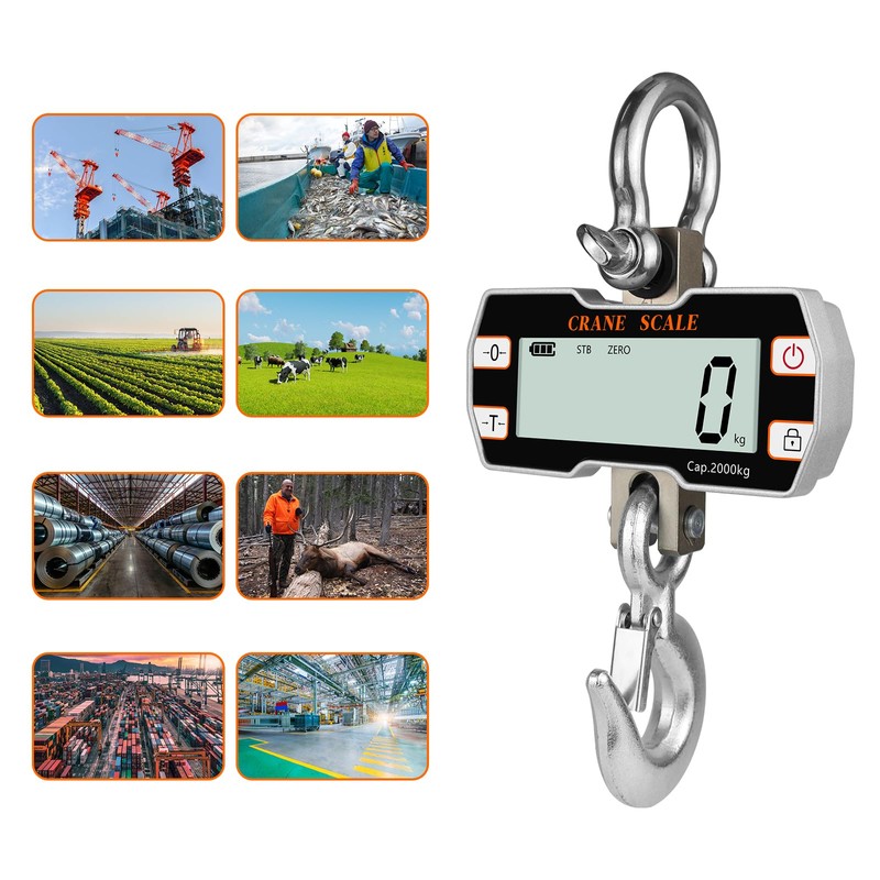 Hyindoor 2000kg 4400lb Crane Scale, 2 Ton Digital Hanging Scale