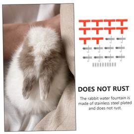 ORFOFE 10Sets Rabbit Drinker Automatic Drinking Equipment with Spring Design Durable Detachable Easy Installation for Rabbit Cages for Livestock Farms and Pet Care